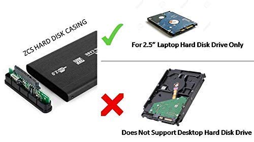 AlexVyan USB 2.0 Black Lining 2.5 inch Sata HDD External Portable Hard Disk Drive Enclosure Casing with Pouch for Laptop - Image 2