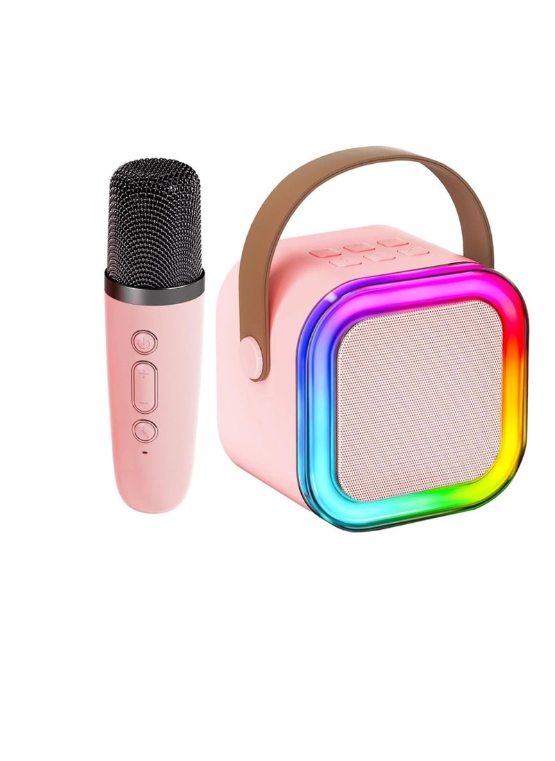 Generic Kids Karaoke Microphone Machine Wireless Mini Portable Bluetooth Speaker Music Toys Fun Birthday Gifts for Girls, Boys & Toddlers for Singing Birthday - Pink  - Image 1