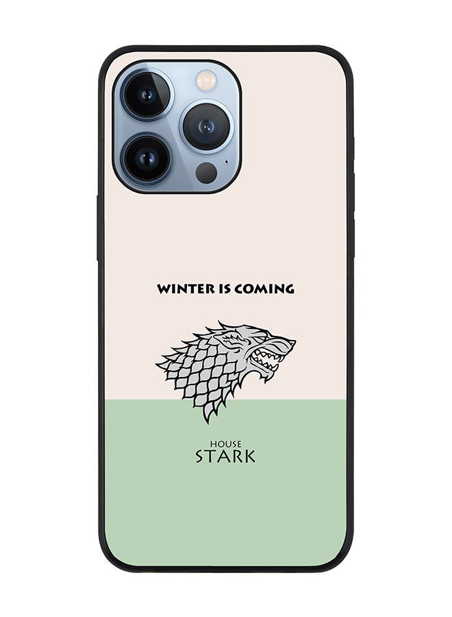 Stylizedd Rugged Black edge case for Apple iPhone 13 Pro Slim fit Soft Case Flexible Rubber Edges Anti Drop TPU Gel Thin Cover - GOT House Stark  - Image 1