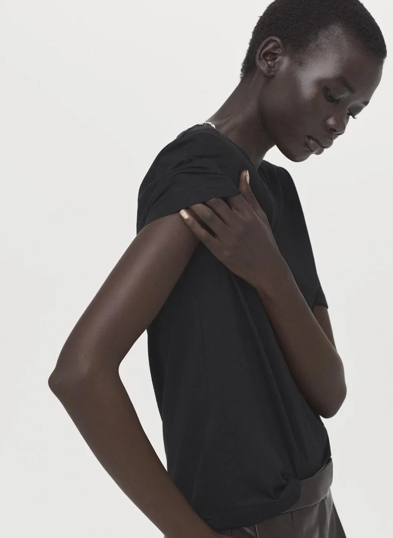 MANGO  V-neck cotton T-shirt for Women | Best Price UAE