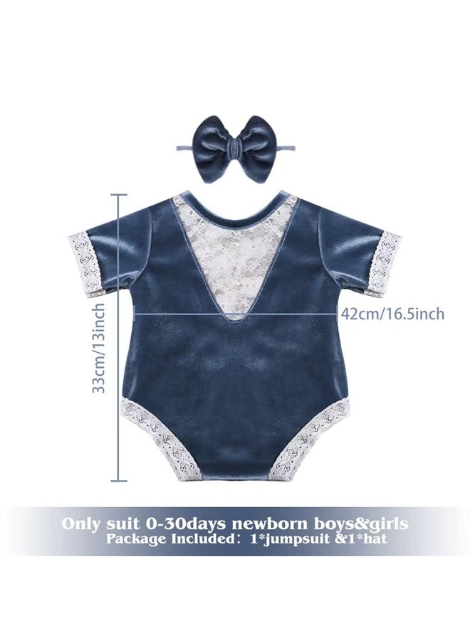ForBaysy Newborn Photography Prop Girls Outfits Newborn Lace Rompe With Headband Infant Princess Costume 