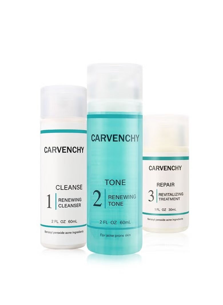 CARVENCHY - 3 Step Acne Treatment 30 Day Complete Acne Skin Care Kit - Image 1