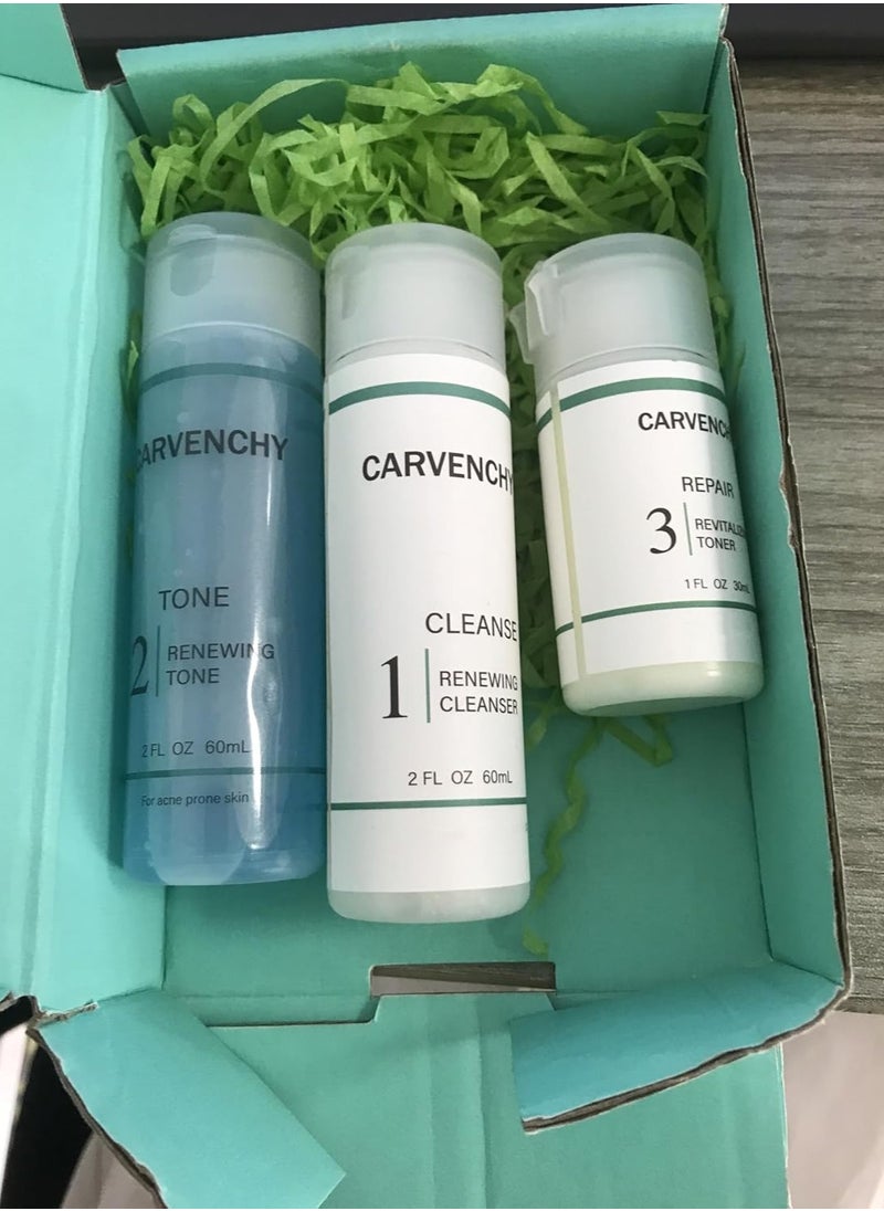 CARVENCHY - 3 Step Acne Treatment 30 Day Complete Acne Skin Care Kit - Image 1