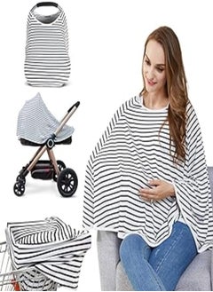 LUCINE Baby Nursing Cover & Nursing Poncho - Multi Use Cover for Baby Car Seat Canopy, Shopping Cart Cover, Stroller Cover, 360° Full Privacy Breastfeeding Coverage, Baby Shower Gifts for Boy&Girl 