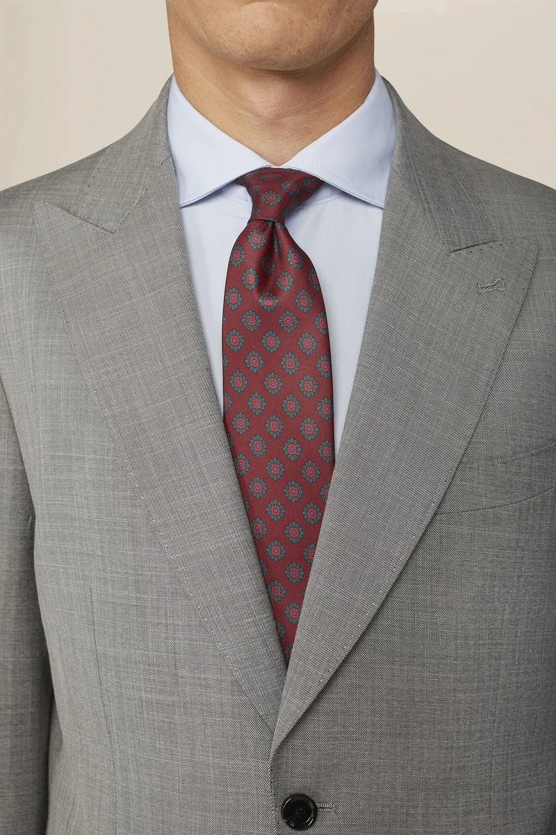 Doppelganger Men's tie with diamond print - Bordeaux