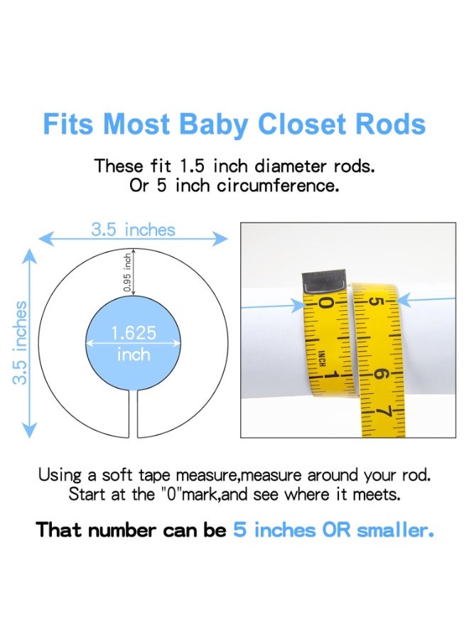 Pro Goleem Baby Closet Dividers Blue Baby Closet Organizer for Nursery Baby Clothes Size Age Dividers Fits 1.5" Rod 6 PCS Blue - Image 4