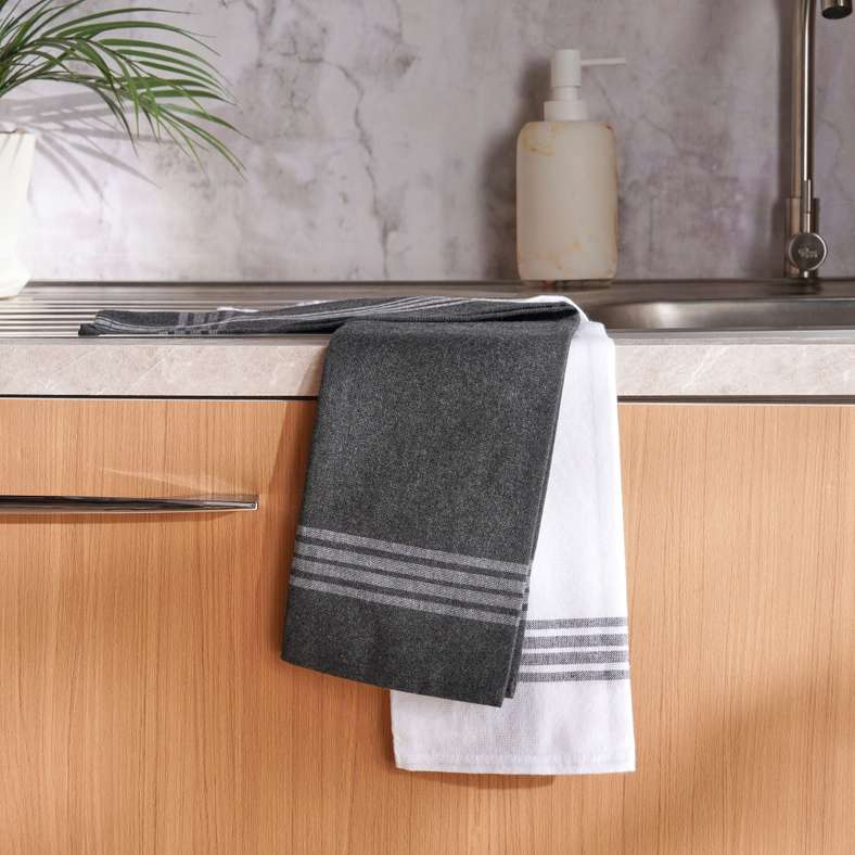 Ecowell 2-Piece Kitchen Towel 40X60Cm - Anthrazit