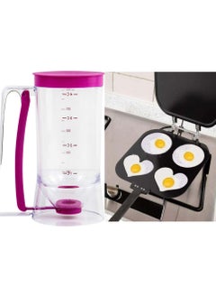 4 Hole Omelet Pan Perfect Pancake Maker Pan Egg Ham Pancake Maker Home Kitchen House BEST New Round Burger Flipjack Omelette Flip Jack Eggs Crepes With Cake Batter Dispenser