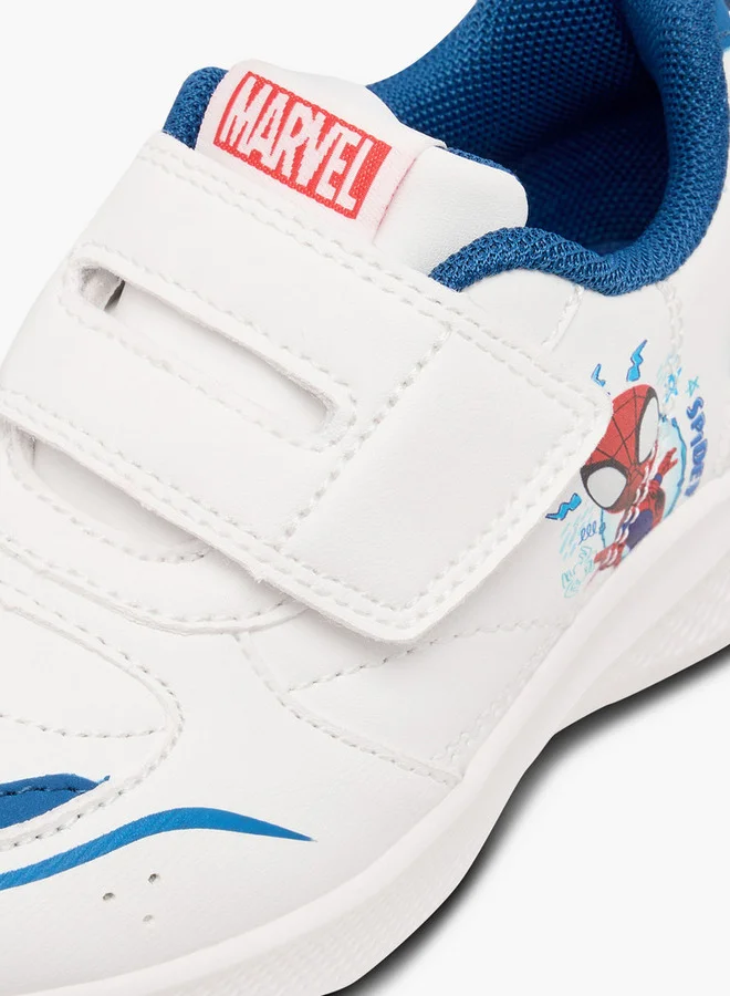 MARVEL Boys Spider-Man Print Sneakers with Hook and Loop Closure
