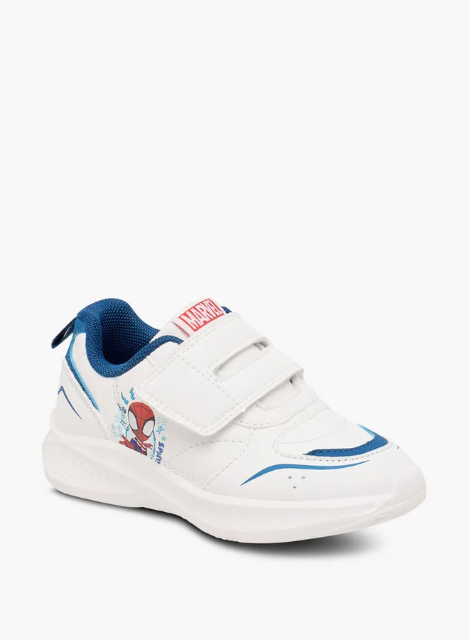 MARVEL Boys Spider-Man Print Sneakers with Hook and Loop Closure