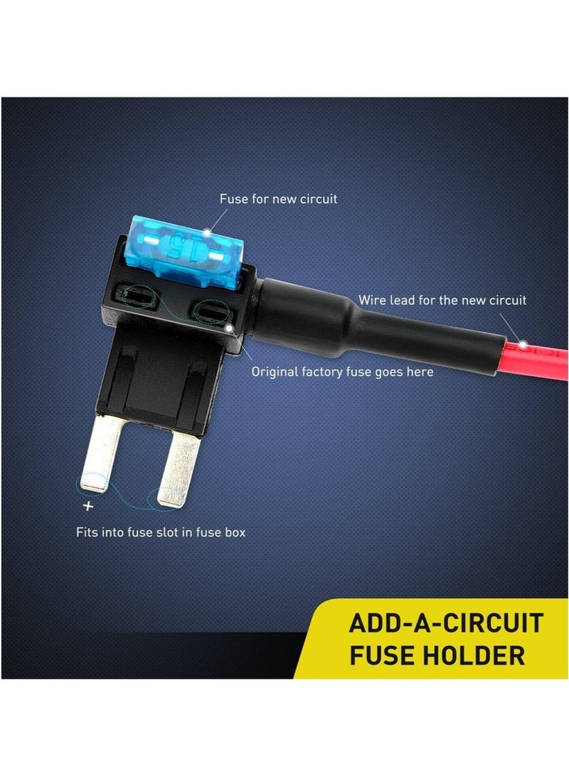 Bukela 12V Car Add-A-Circuit Fuse Tap Adapter Mini ATM Apm Blade Fuse Holder-10 Pack - Image 3