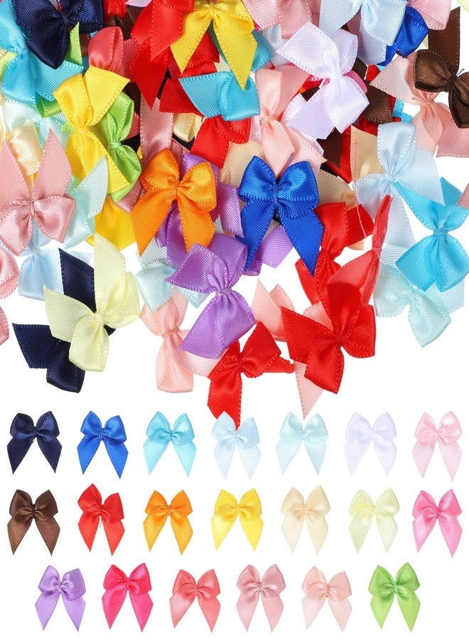 Tweruna 200 PCS Mini Bows for Crafts, 1 Inch Multicolor Small Ribbon Bows for Crafts, Satin Ribbon Tiny Little Bow for DIY Crafting Sewing Appliques Gift Wrapping Party Decorations - Image 1