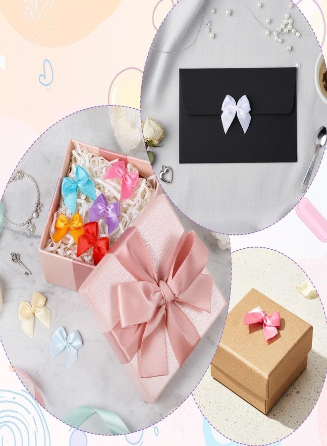 Tweruna 200 PCS Mini Bows for Crafts, 1 Inch Multicolor Small Ribbon Bows for Crafts, Satin Ribbon Tiny Little Bow for DIY Crafting Sewing Appliques Gift Wrapping Party Decorations - Image 4