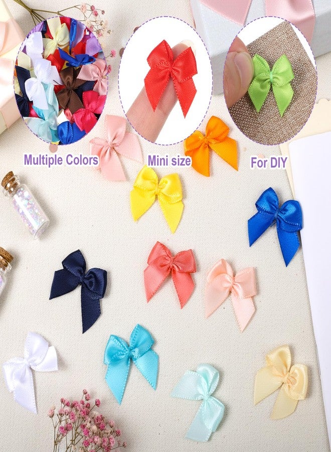 Tweruna 200 PCS Mini Bows for Crafts, 1 Inch Multicolor Small Ribbon Bows for Crafts, Satin Ribbon Tiny Little Bow for DIY Crafting Sewing Appliques Gift Wrapping Party Decorations - Image 3