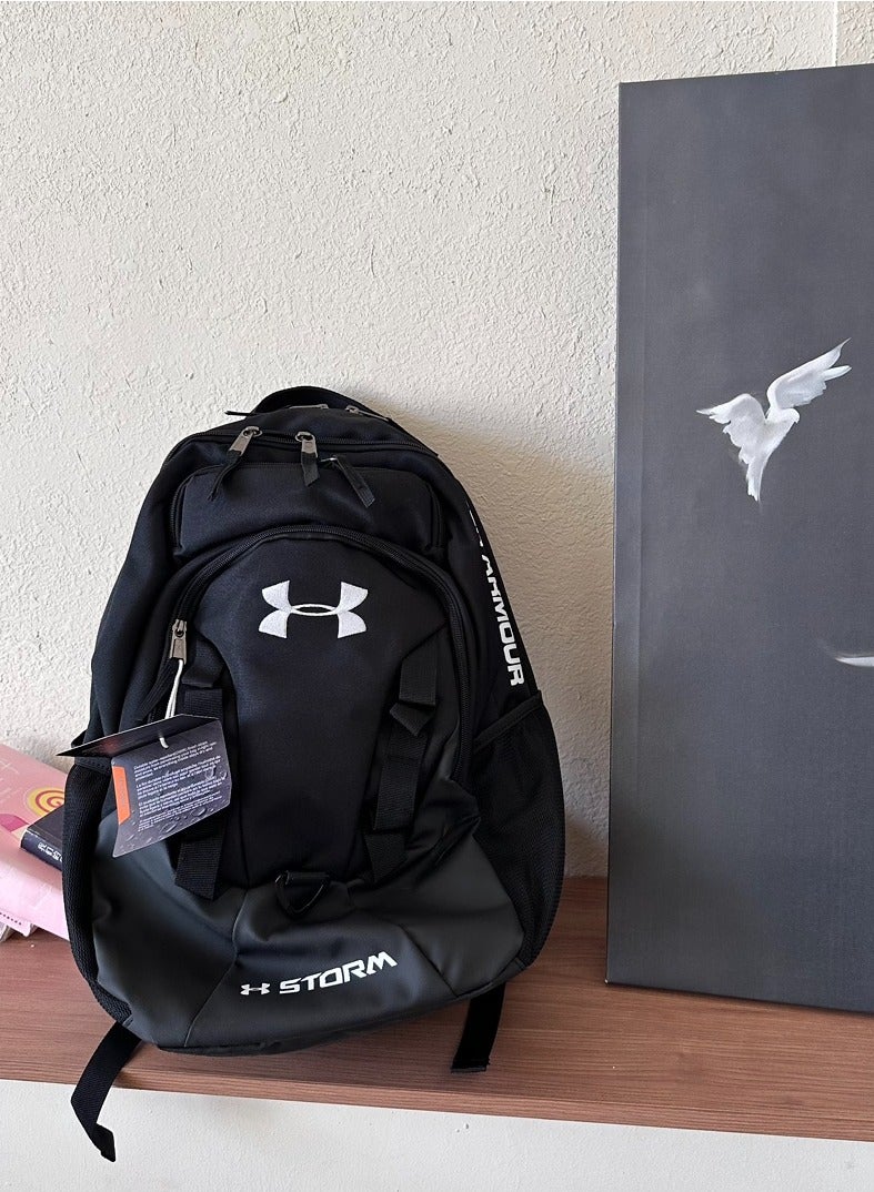 اندر ارمر 【موسم المدرسة】 حقيبة ظهر مدرسية ذات سعة كبيرة بسحاب ومطبوعة، حقيبة ظهر كلاسيكية للطلاب، حقيبة ظهر للكمبيوتر المحمول، حقيبة ظهر ملونة - Image 2