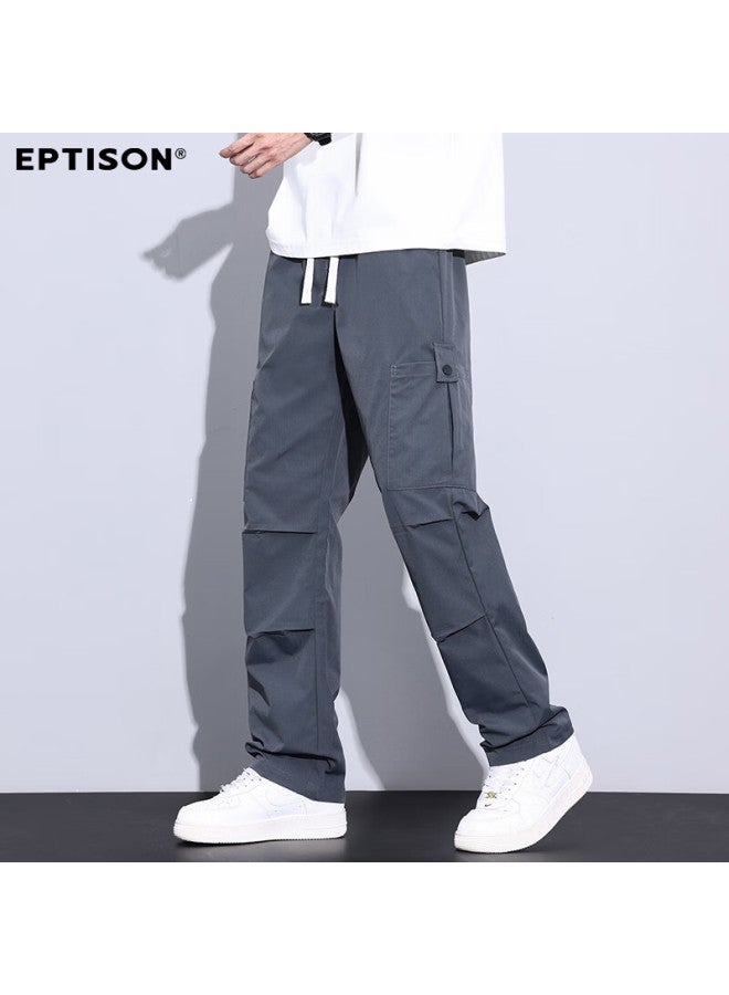 EPTISON Yipintiancheng Casual Pants For Men, Summer Lightweight Trousers, Drawstring Straight-leg Sports Cargo Casual Pants For Men - Image 3