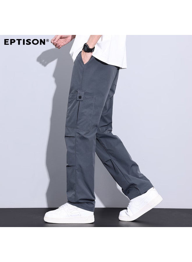 EPTISON Yipintiancheng Casual Pants For Men, Summer Lightweight Trousers, Drawstring Straight-leg Sports Cargo Casual Pants For Men - Image 4
