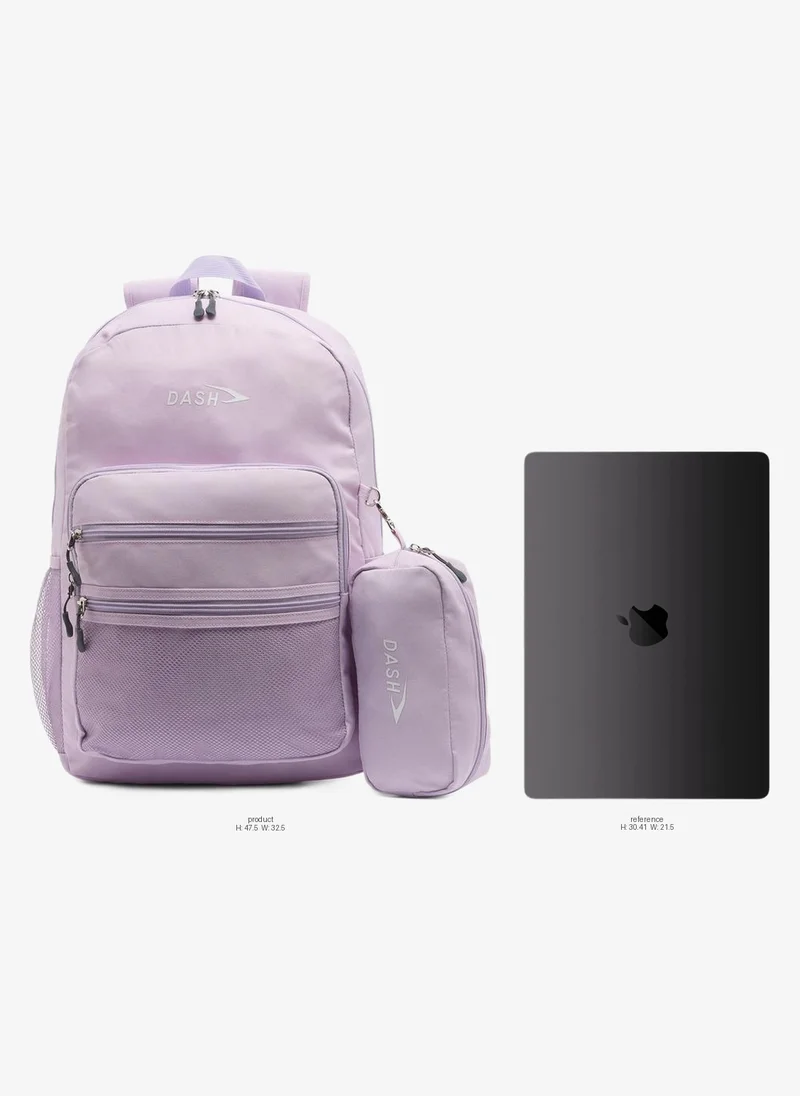 Dash LILAC Solid 2-Piece School Backpack Set For Kids 13 Years+ With Pencil Pouch  | Best Price UAE