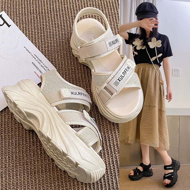 Sports Sandals Women'S 2023 Style Platform Women'S Shoes Fashionable Roman Velcro Casual Shoes - Image 2