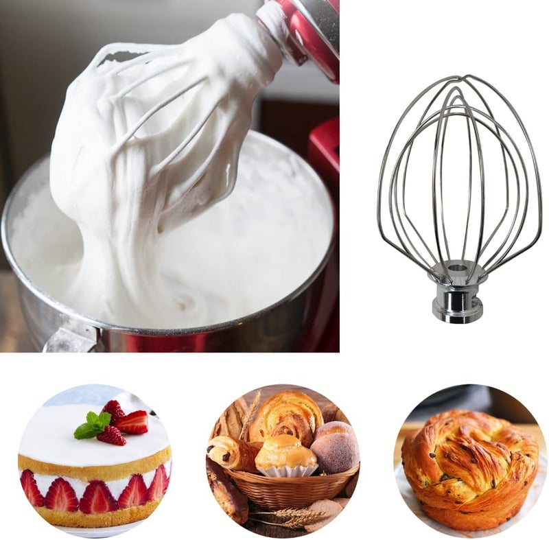 GruDawu Premium New Wire Whip Replacement For Kitchen Aid KSM150 Artisan Series Stand Mixer, Stainless Steel Whisk Attachment For Kitchen Aid KSM 150 Tilt-Head Stand Mixer,Rust Proof & Corrosion-Resistant - Image 4
