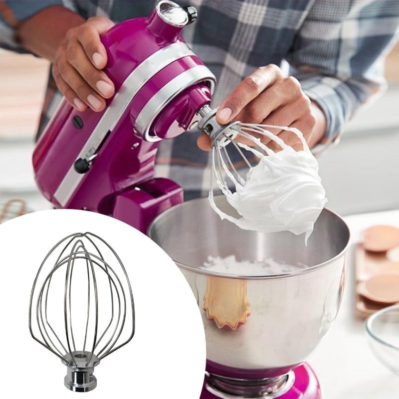 GruDawu Premium New Wire Whip Replacement For Kitchen Aid KSM150 Artisan Series Stand Mixer, Stainless Steel Whisk Attachment For Kitchen Aid KSM 150 Tilt-Head Stand Mixer,Rust Proof & Corrosion-Resistant - Image 3