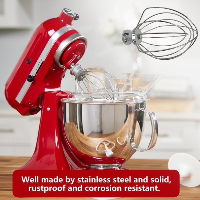 GruDawu Premium New Wire Whip Replacement For Kitchen Aid KSM150 Artisan Series Stand Mixer, Stainless Steel Whisk Attachment For Kitchen Aid KSM 150 Tilt-Head Stand Mixer,Rust Proof & Corrosion-Resistant - Image 2
