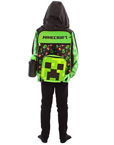Minecraft Creeper Backpack Set Boys TNT 5 Piece Gamer Rucksack Pencil Case Bottle Lunchbag Included Unleash Adventure Black Schoolbag Set - Image 3