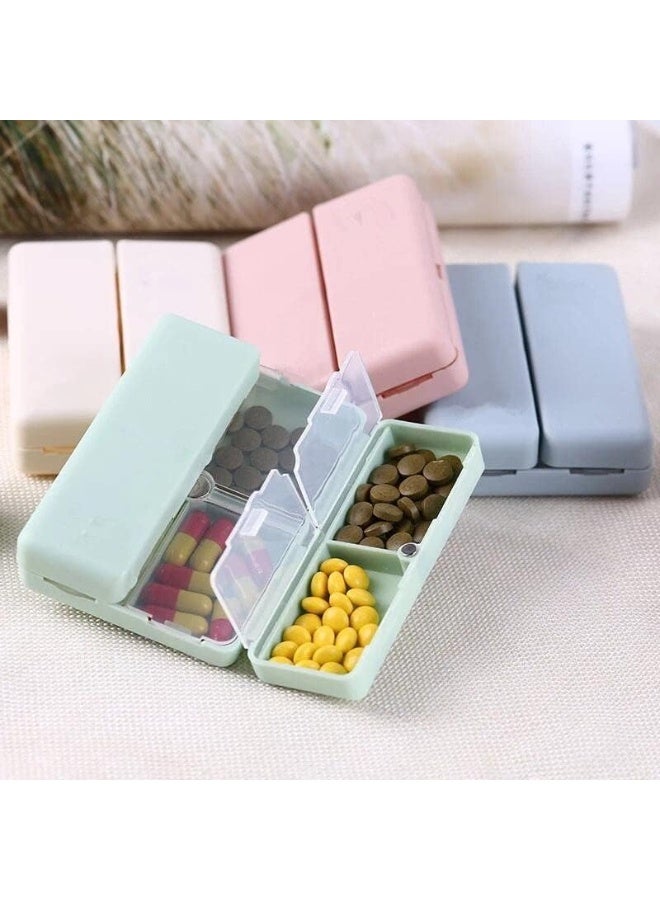 7 Compartments Portable Pill Case, Foldable Pill Organizer for Travel, Portable Daily Pill Case, Pocket Pharmacy with Labels, Magnetic Travel Pill Box (Green) - Image 5