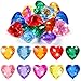 Niceup 30pcs 3D Heart Diamond Gemstones for Easter Egg Fillers Diving Pool Toys 157in Small Crystal Acrylic Gems Heart Shape Gemstones for Mermaid Treasure Hunt Party Favors - Image 2