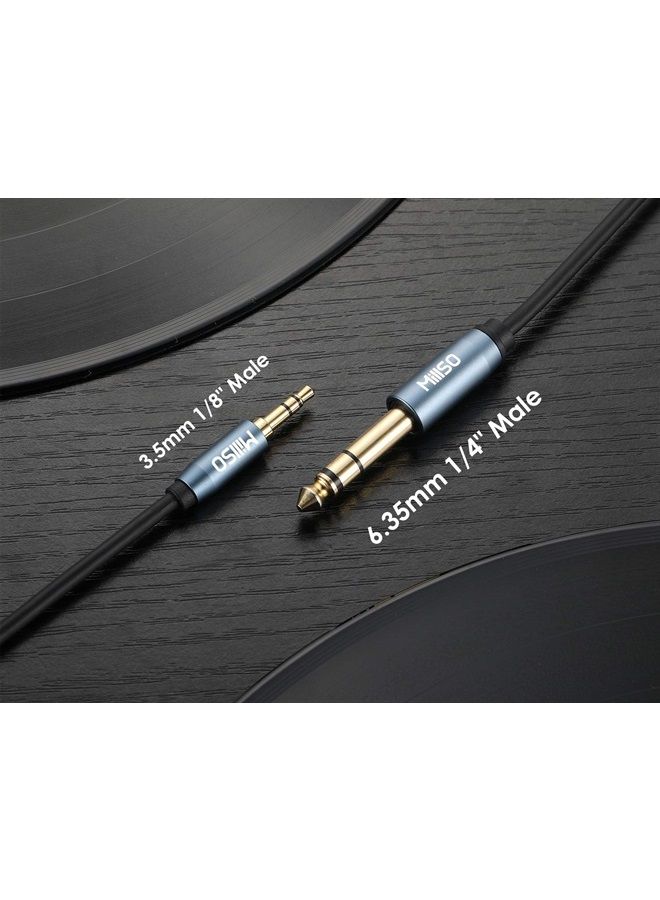 6.35mm Male 1/4 to 3.5mm Male 1/8 TRS Stereo Audio Cable (8 ft), Headphone Adapter 1/8 to 1/4 Adapter for Guitar, Piano, Amplifiers, Home Theater Devices, or Mixing Console - 8 Feet