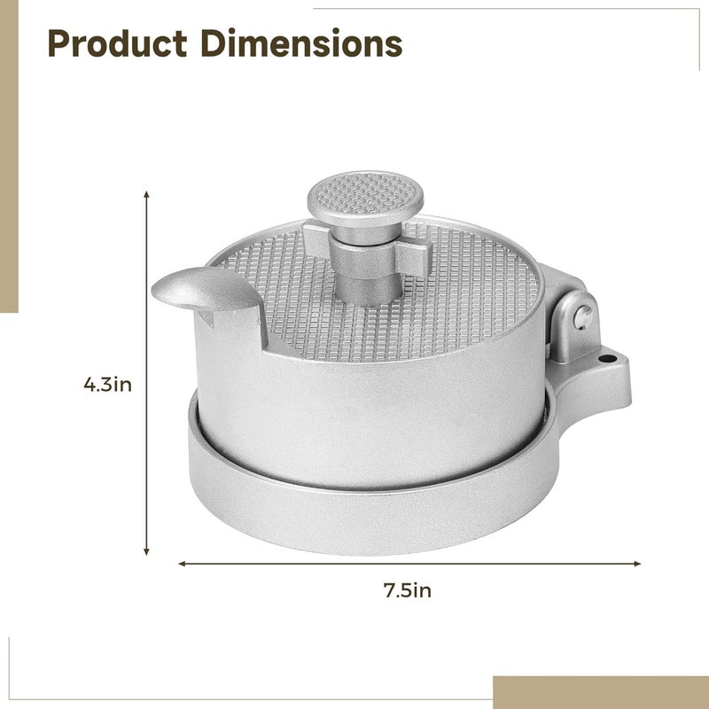 Aluminum Alloy Burger Press Patty Maker, Spring-Loaded, Non-Stick Hamburger Press for Homemade Burgers - Image 3