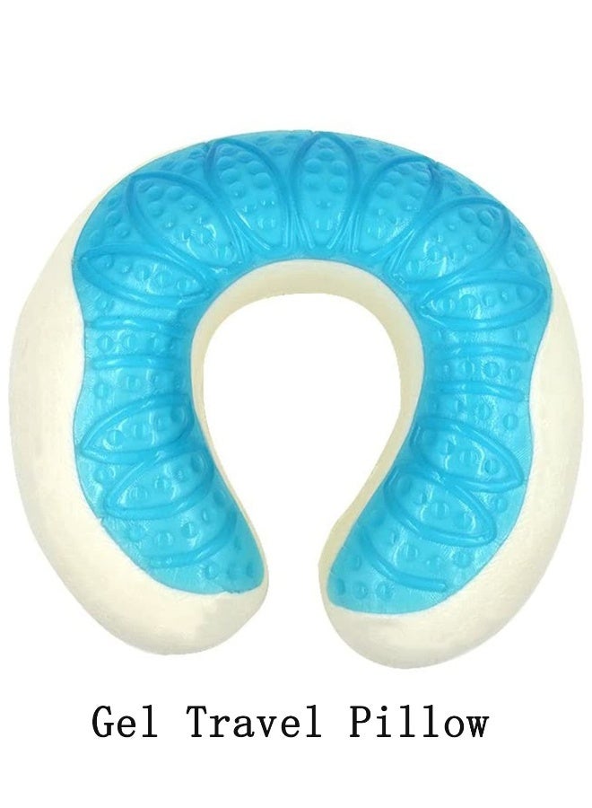 Travel Pillow, Memory Foam Neck Pillow, Soft & Support Travel Pillow, Ergonomically Designed Neck Support Pillow, for Sleeping, Traveling, Car, Flight, and Home Use (Navy Blue-gel) - Image 4