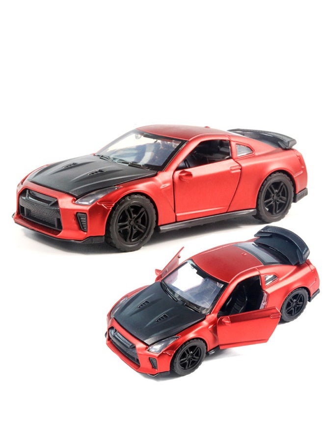 Generic Bagged Simulation Alloy Car Model Sports Car Model Door Opening Back Force Boys And Children's Toys Car Ornaments Cross Border-Color:Daily GTR Metallic Red  - Image 1