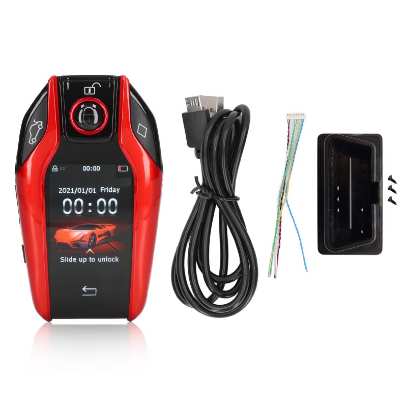إطار سبائك الحديد الأحمر الذكي الشاشات المتكافئة (LCD): شاشة لمس LCD وأزرار مادية - وظيفة إلغاء الفقدان بدون مفتاح مع فترة انتظار 15 يومًا لمالكي السيارات - Image 1