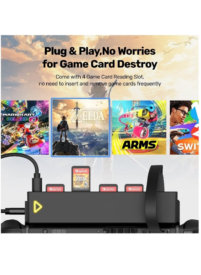 8-in-1 Game Card Reader for Nintendo Switch/Switch OLED Console and Dock, multiple Switch Games Reader, Card Storage Holder Accessories (4 Slots for Switching Games + 4 Slots for Storage)  - Image 3