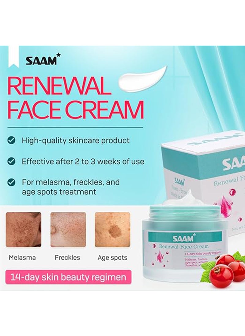 SAAM - SAAM Renewal Face Cream | Melasma, Freckles, Age Spots & Dark Spots | With Alpha Arbutin and Kojic Acid | 50g - Image 1