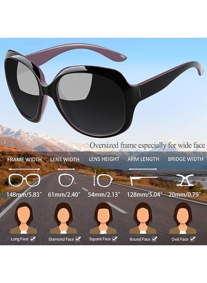 Joopin Polarized Sunglasses for Women, Ladies Big Frame Polarized Eyewear UV400 Protection - Image 4