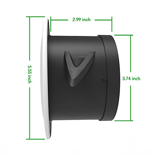 iPower 4 Inch ABS Round Air Soffit Vents Louver Grille Cover with Built-in Screen Mesh for Home Bathroom Office Kitchen Ventilation, 1-Pack, White - Image 2