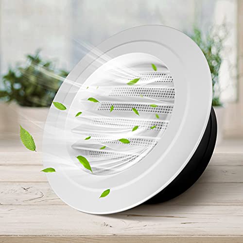 iPower 4 Inch ABS Round Air Soffit Vents Louver Grille Cover with Built-in Screen Mesh for Home Bathroom Office Kitchen Ventilation, 1-Pack, White - Image 3