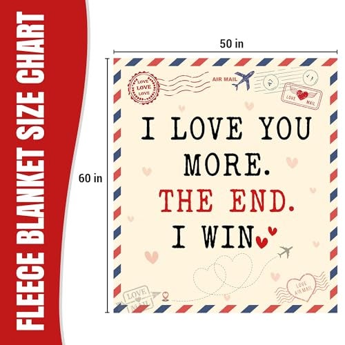 WRAPIX Christmas Anniversary Couple Gifts for Women - I Love You More Soft Fleece Throw Blanket 50x60 in - Birthday Romantic Gifts for Girlfriend Boyfriend Wife Husband, I Love You Gift for Him Her - Image 2