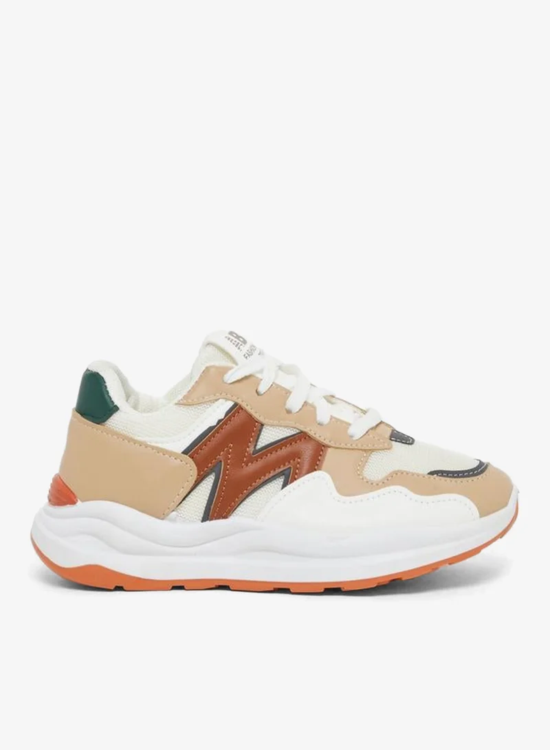 Styli Active Color Block Round Toe Lace-Up Sneakers