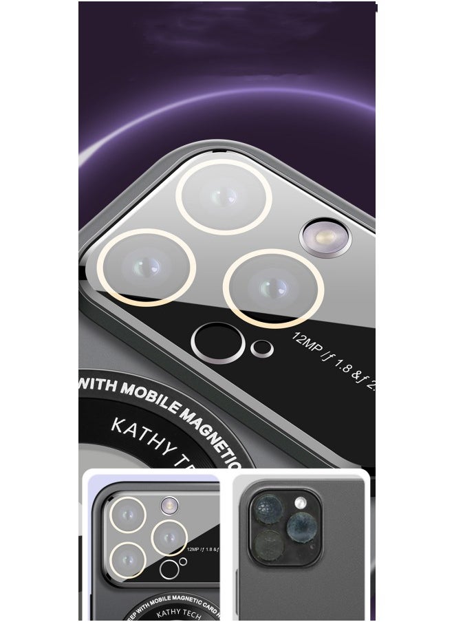 WAOKN - Flip Case for iPhone 15 Pro Max, Retro Matte Style Drop-proof Case, Wallet Style Bumper, Soft TPU Shockproof Case with Card Compartment,Purple - Image 1