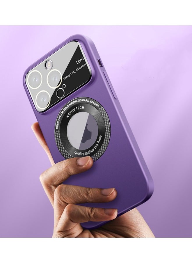 WAOKN - Flip Case for iPhone 15 Pro Max, Retro Matte Style Drop-proof Case, Wallet Style Bumper, Soft TPU Shockproof Case with Card Compartment,Purple - Image 1