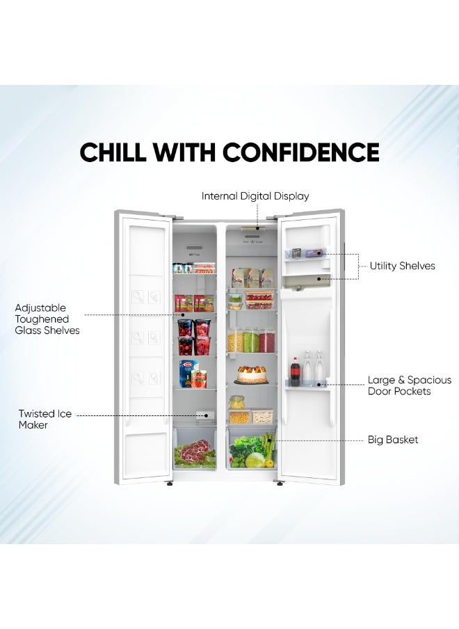 SPJ 750L Double Door Refrigerator (TMSW750C) – Extra-Large Capacity, No-Frost, Energy-Efficient, Premium Stainless Steel Finish