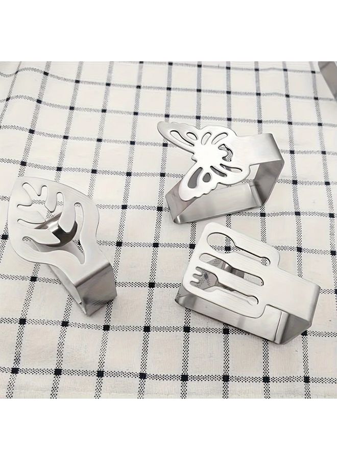 4pcs Stainless Steel Tablecloth Clips Non Slip Napkin Holders For Secure Table Settings - Image 5