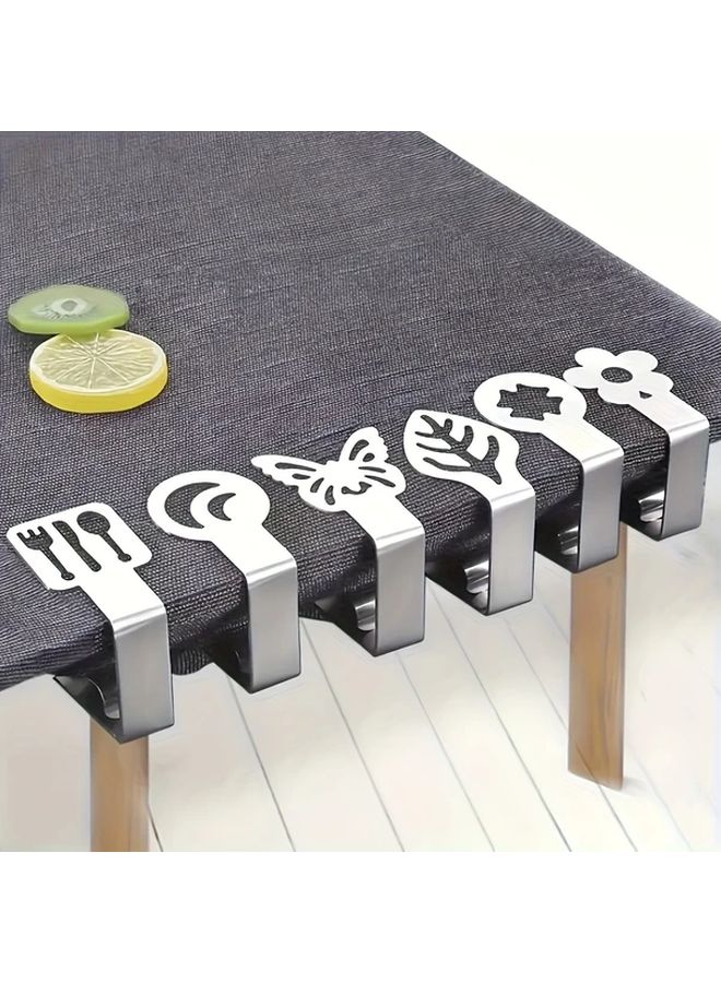 4pcs Stainless Steel Tablecloth Clips Non Slip Napkin Holders For Secure Table Settings - Image 1