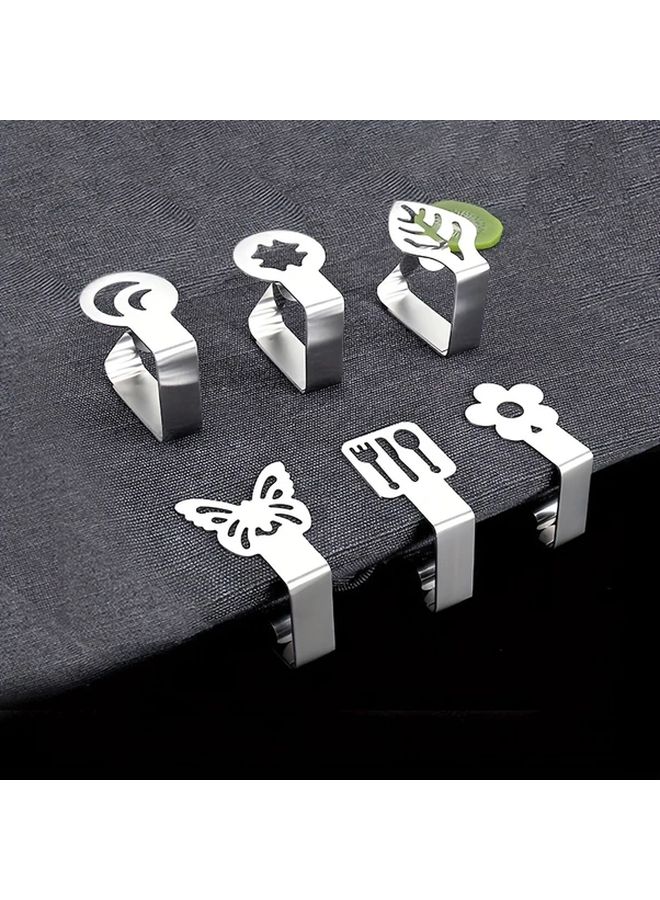 4pcs Stainless Steel Tablecloth Clips Non Slip Napkin Holders For Secure Table Settings - Image 3