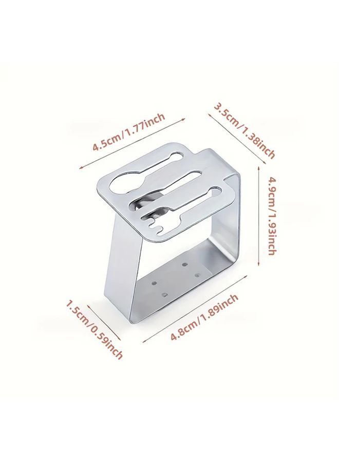 4pcs Stainless Steel Tablecloth Clips Non Slip Napkin Holders For Secure Table Settings - Image 2