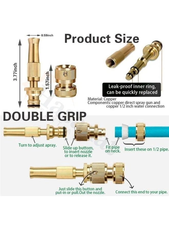 Hasanat Essentials Adjustable Water Spray Nozzle for 1/2" Hose Pipe â€“ Pressure Booster Gun for Car Wash, Gardening & Outdoor Cleaning - Image 5
