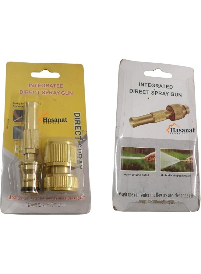 Hasanat Essentials Adjustable Water Spray Nozzle for 1/2" Hose Pipe â€“ Pressure Booster Gun for Car Wash, Gardening & Outdoor Cleaning - Image 1